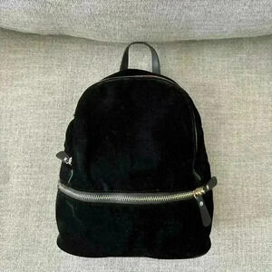 Design Lab | “Velvet” black mid size fashion backpack travel  bag